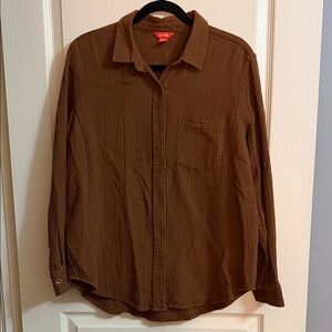 JOE FRESH | Women's Boho Gauze Button Down Top size Medium